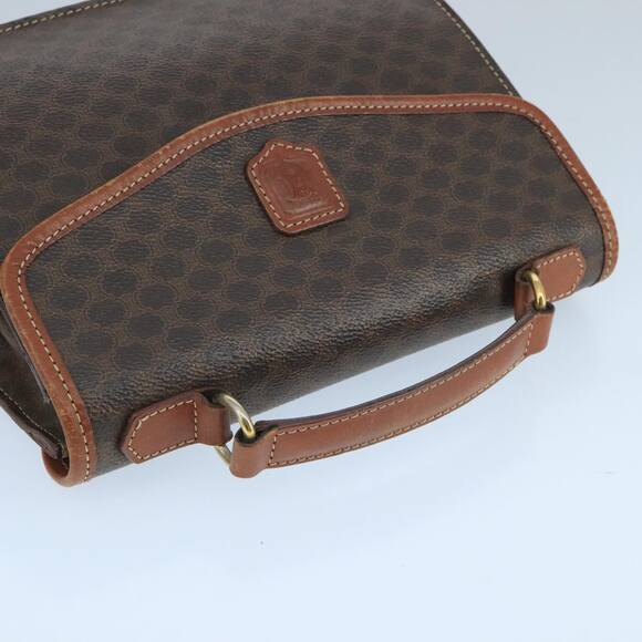 CELINE Macadam Canvas Hand Bag Pvc Leather Brown Gold - Picture 6 of 12